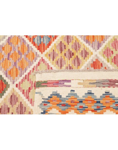 Tappeto Kilim Afghanistan beige arancione 102x194