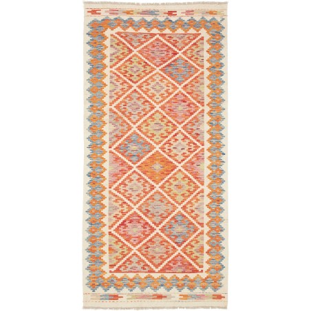 Tappeto Kilim Afghanistan marrone bianco 99x206