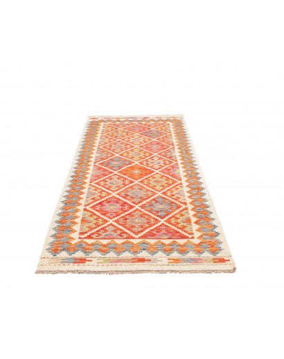 Tappeto Kilim Afghanistan marrone bianco 99x206
