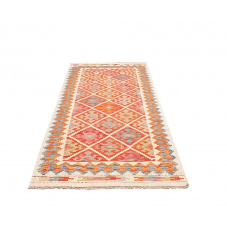 Tappeto Kilim Afghanistan marrone bianco 99x206