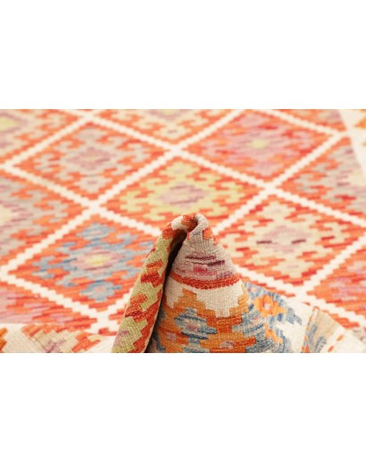 Tappeto Kilim Afghanistan marrone bianco 99x206