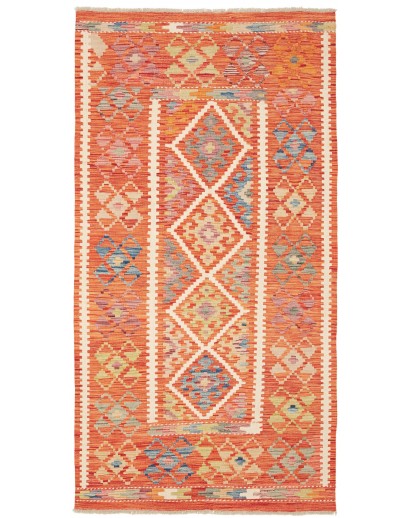 Tappeto Kilim Afghanistan arancione beige 105x199