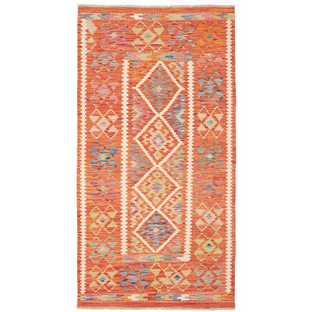 Tappeto Kilim Afghanistan arancione beige 105x199