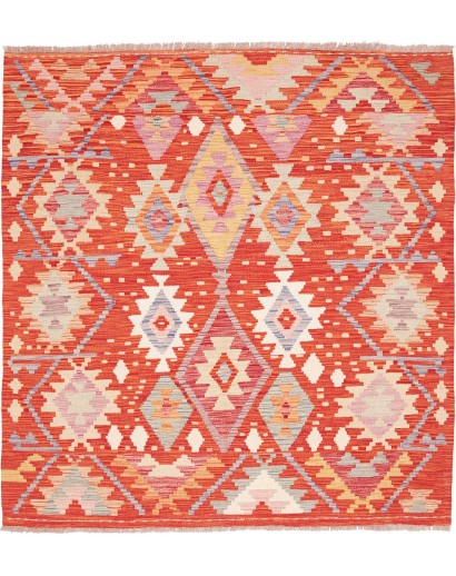 Tappeto Kilim Afghanistan marrone rosso 146x159
