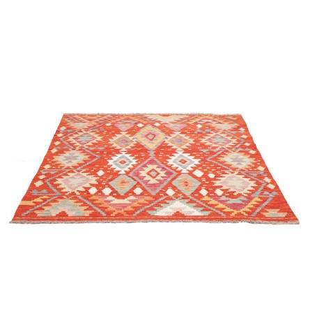 Tappeto Kilim Afghanistan marrone rosso 146x159