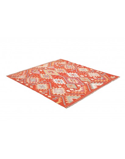 Tappeto Kilim Afghanistan marrone rosso 146x159