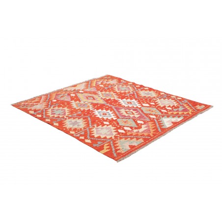 Tappeto Kilim Afghanistan marrone rosso 146x159