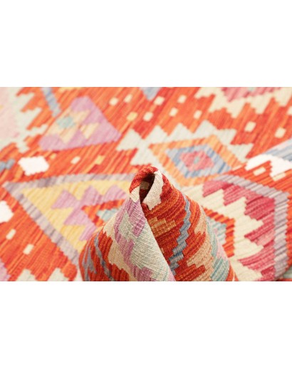 Tappeto Kilim Afghanistan marrone rosso 146x159