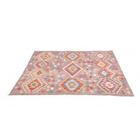 Tappeto Kilim Afghanistan marrone bianco 152x204