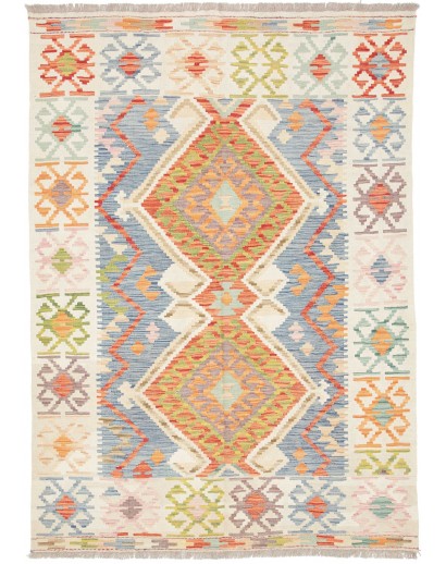 Tappeto Kilim Afghanistan bianco 147x206
