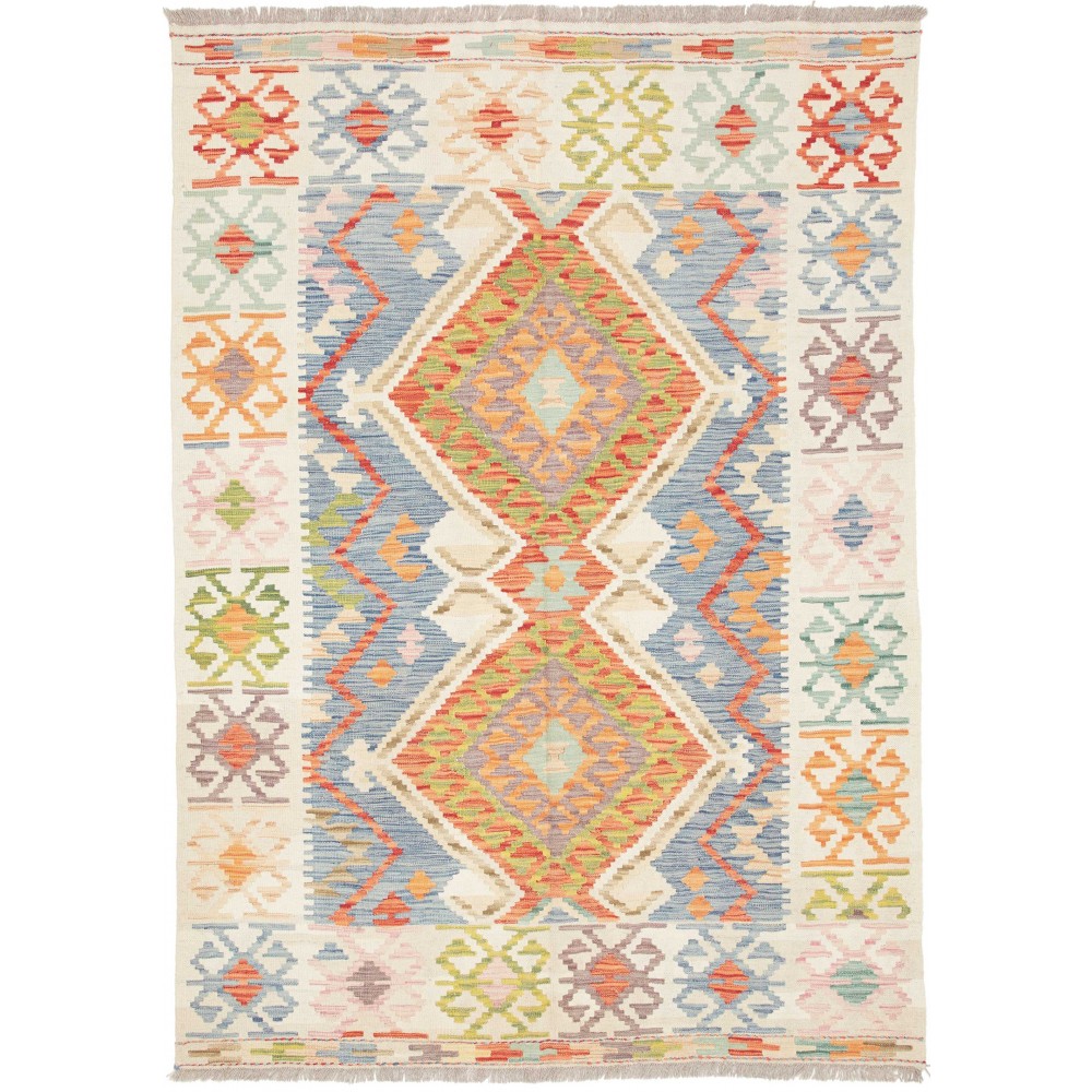 Tappeto Kilim Afghanistan bianco 147x206