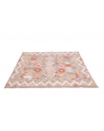 Tappeto Kilim Afghanistan beige marrone 147x159