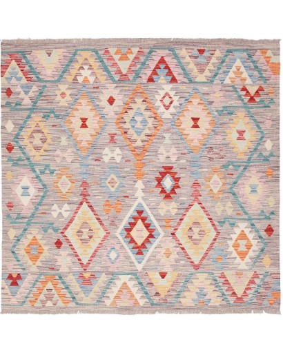 Tappeto Kilim Afghanistan beige marrone 153x148