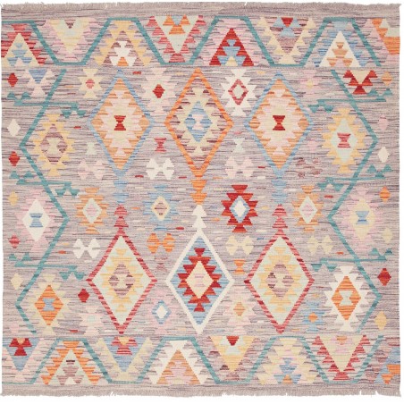 Tappeto Kilim Afghanistan beige marrone 153x148