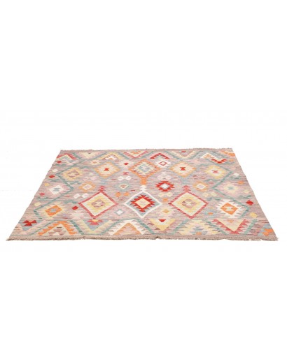 Tappeto Kilim Afghanistan beige marrone 153x148