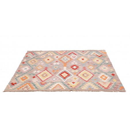 Tappeto Kilim Afghanistan beige marrone 153x148