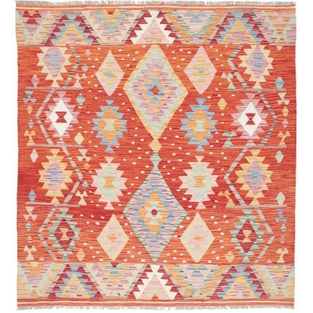Tappeto Kilim Afghanistan marrone rosso 148x162
