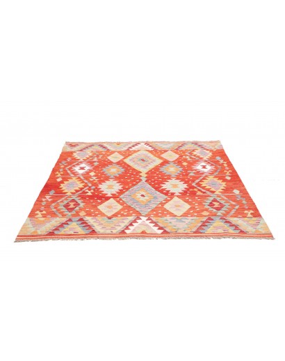 Tappeto Kilim Afghanistan marrone rosso 148x162