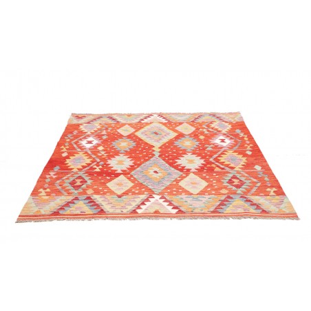 Tappeto Kilim Afghanistan marrone rosso 148x162