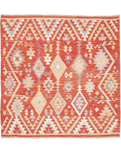 Tappeto Kilim Afghanistan giallo marrone 155x158