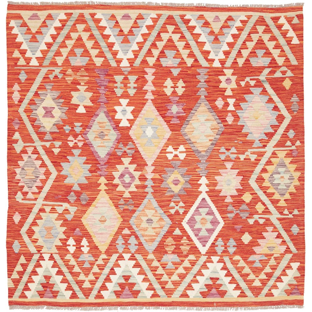 Tappeto Kilim Afghanistan giallo marrone 155x158