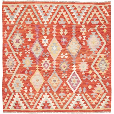 Tappeto Kilim Afghanistan giallo marrone 155x158