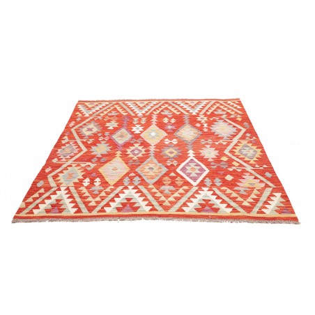 Tappeto Kilim Afghanistan giallo marrone 155x158