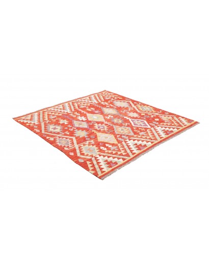 Tappeto Kilim Afghanistan giallo marrone 155x158