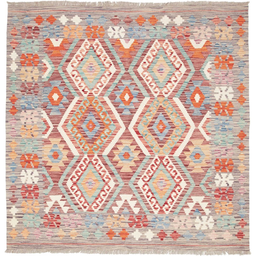 Tappeto Kilim Afghanistan beige marrone 147x147