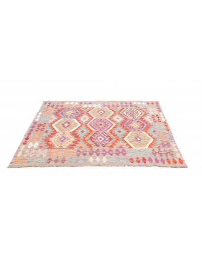 Tappeto Kilim Afghanistan beige arancione 147x147