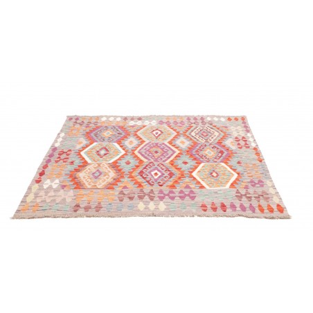 Tappeto Kilim Afghanistan beige arancione 147x147