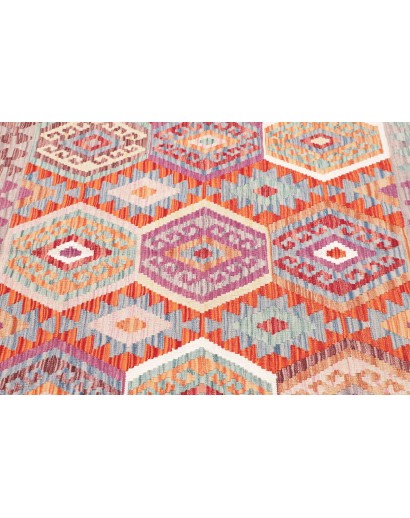 Tappeto Kilim Afghanistan beige arancione 147x147