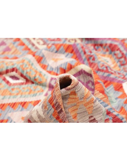 Tappeto Kilim Afghanistan beige arancione 147x147