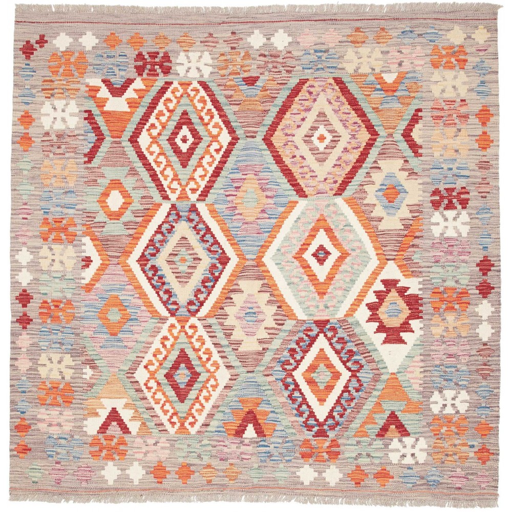 Tappeto Kilim Afghanistan beige marrone 150x147