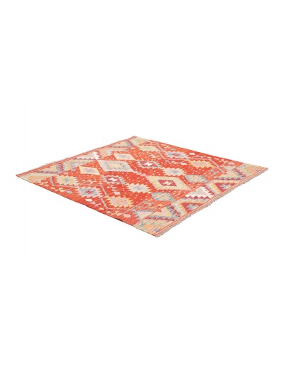 Tappeto Kilim Afghanistan marrone rosso 146x161