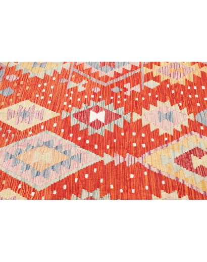Tappeto Kilim Afghanistan marrone rosso 146x161