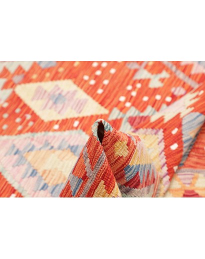 Tappeto Kilim Afghanistan marrone rosso 146x161