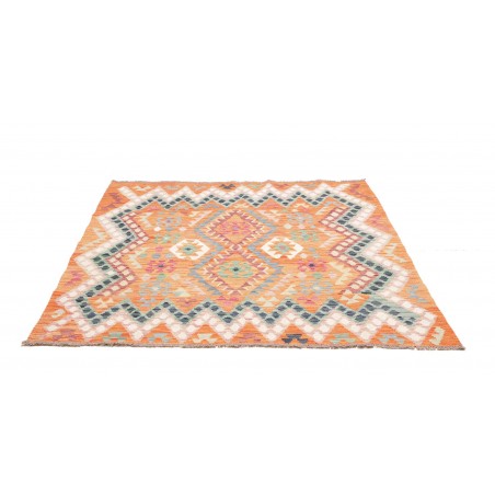 Tappeto Kilim Afghanistan marrone bianco 151x164