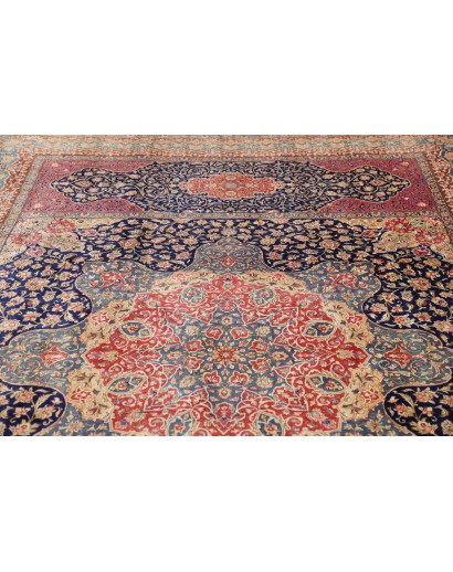 Tappeto Ghom seta Persia marrone 195x298