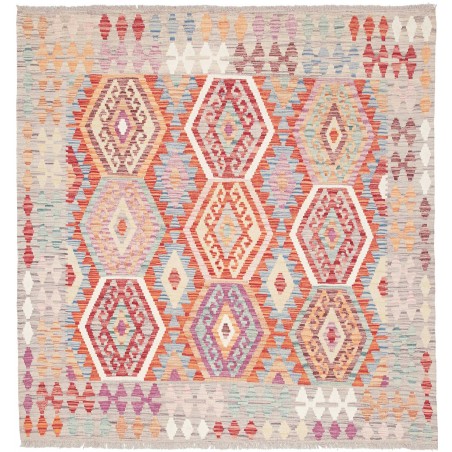 Tappeto Kilim Afghanistan beige bianco 147x153