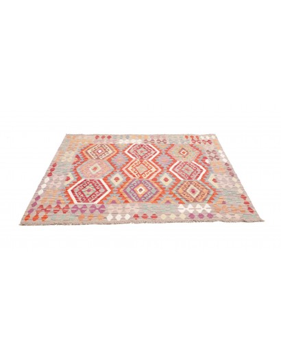 Tappeto Kilim Afghanistan beige bianco 147x153