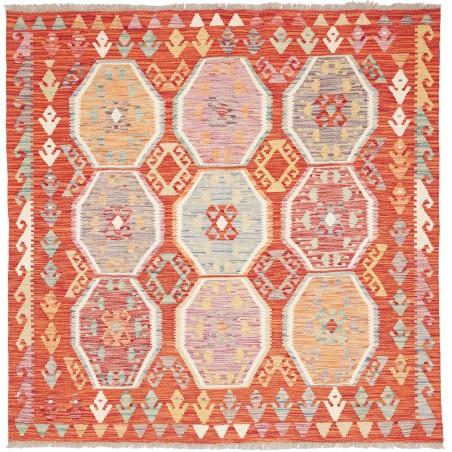Tappeto Kilim Afghanistan marrone 152x154