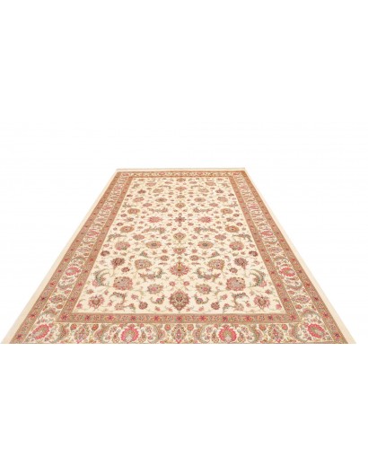 Tappeto Ghom seta Persia giallo marrone 201x307