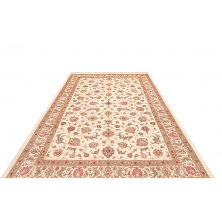 Tappeto Ghom seta Persia giallo marrone 201x307