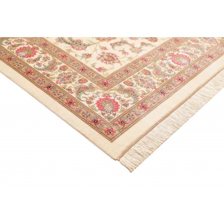 Tappeto Ghom seta Persia giallo marrone 201x307