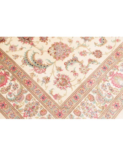 Tappeto Ghom seta Persia giallo marrone 201x307