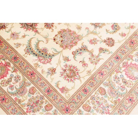 Tappeto Ghom seta Persia giallo marrone 201x307