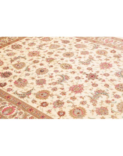 Tappeto Ghom seta Persia giallo marrone 201x307