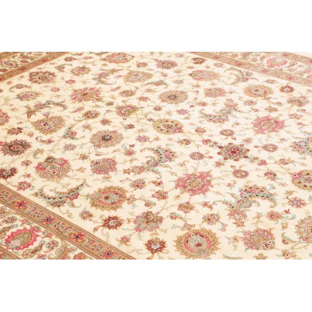 Tappeto Ghom seta Persia giallo marrone 201x307