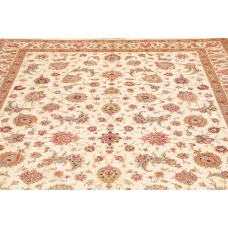 Tappeto Ghom seta Persia giallo marrone 201x307